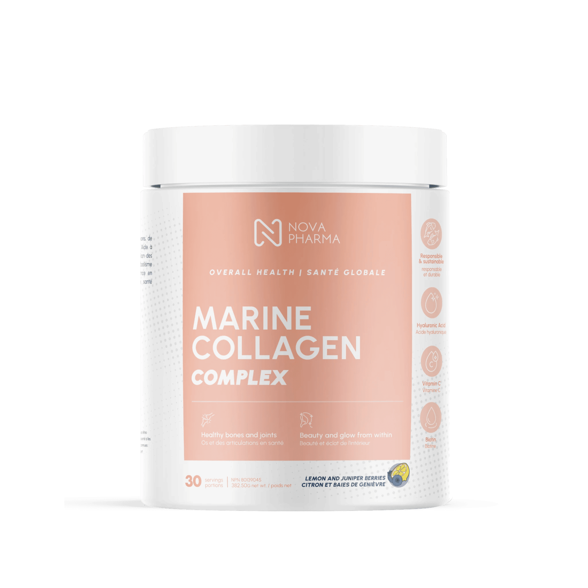 Collagène marin Complex avec Acide Hyaluronique, Vitamine C et Biotine - 30 portions – Image 2