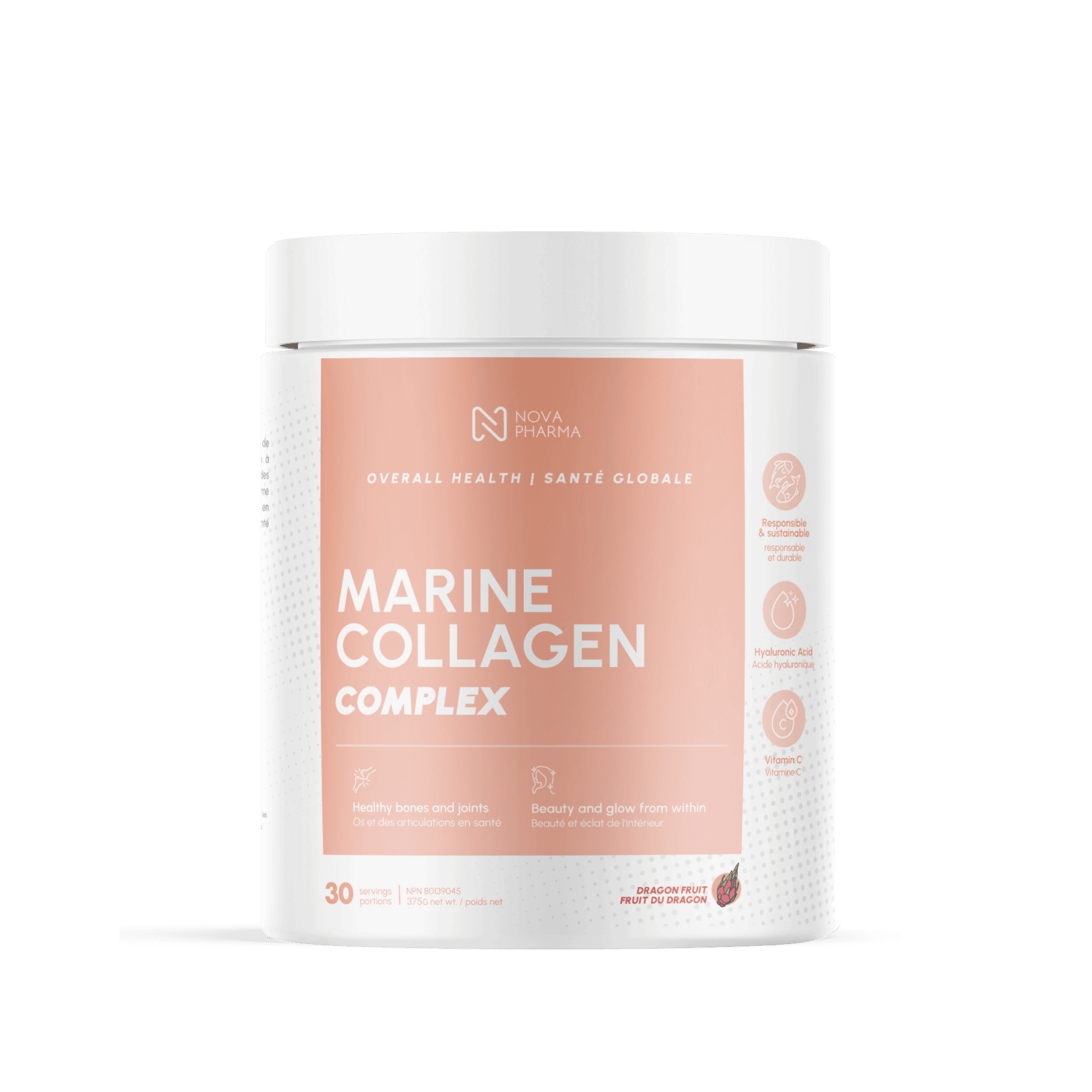 Collagène marin Complex avec Acide Hyaluronique, Vitamine C et Biotine - 30 portions – Image 3